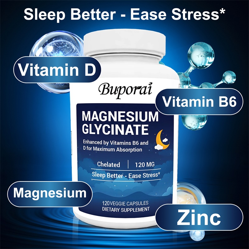 Magnesium Glycinate Capsule - グリシン酸マグネシウム 120mg カプセル 亜鉛 ビタミン D3