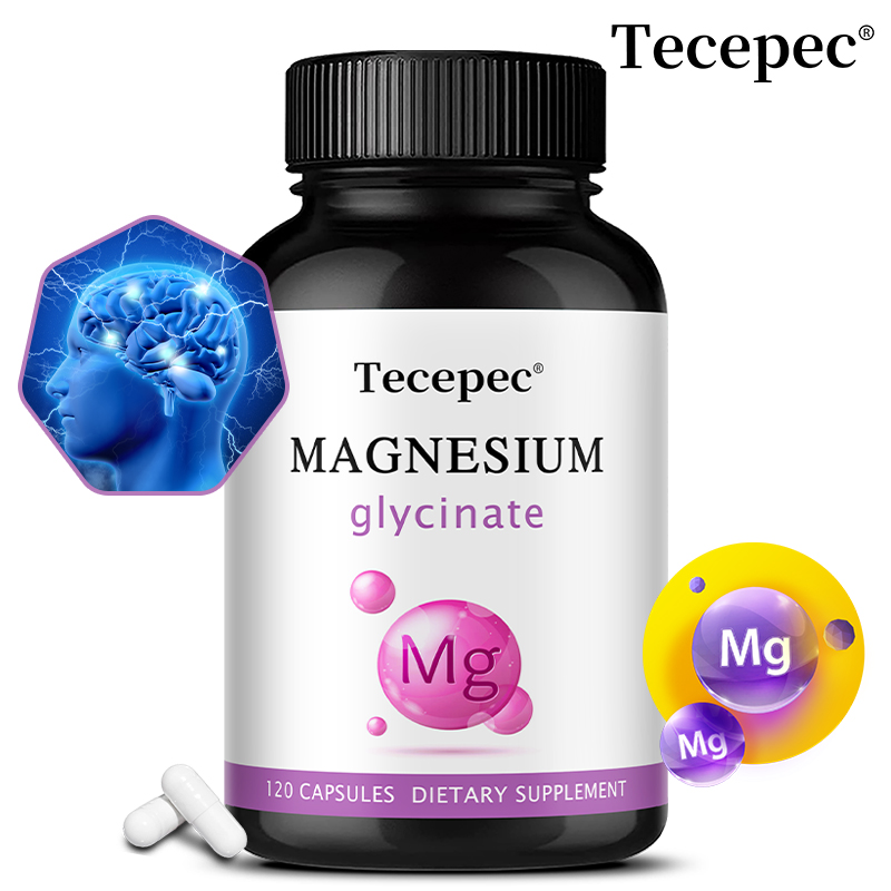 Magnesium Glycinate Capsule - グリシン酸マグネシウム 1000mg（マグネシウム200mg相当） - 純粋なグリシン酸マグネシウムカプセル、最大限の吸収のためのキレート化