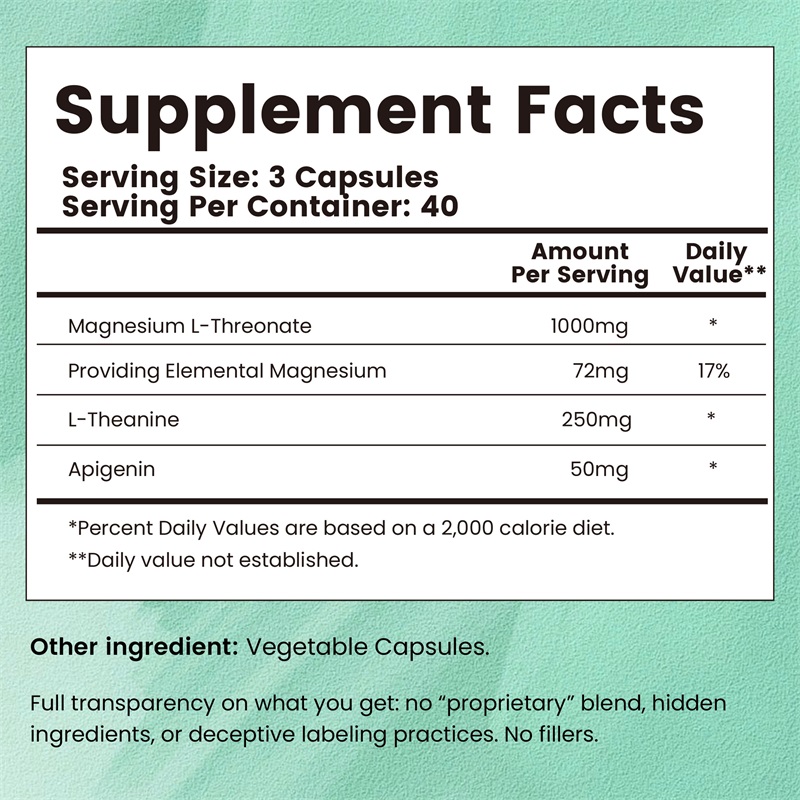 L-トレオン酸マグネシウム複合体 - 吸収率が高く、脳の記憶 - Magnesium Glycinate Capsule のレビューと価格