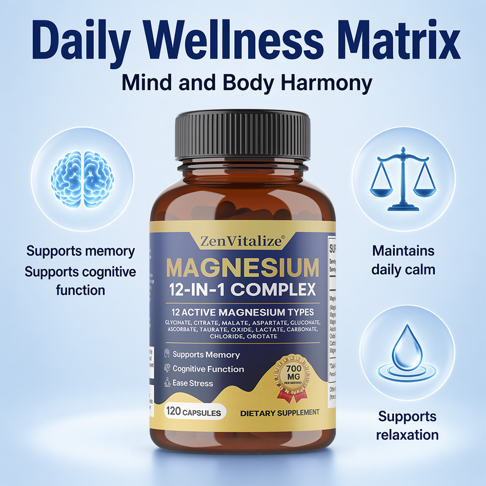 マグネシウム複合体 12 in 1 マグネシウムサプリメント - Magnesium Glycinate Capsule のレビューと価格