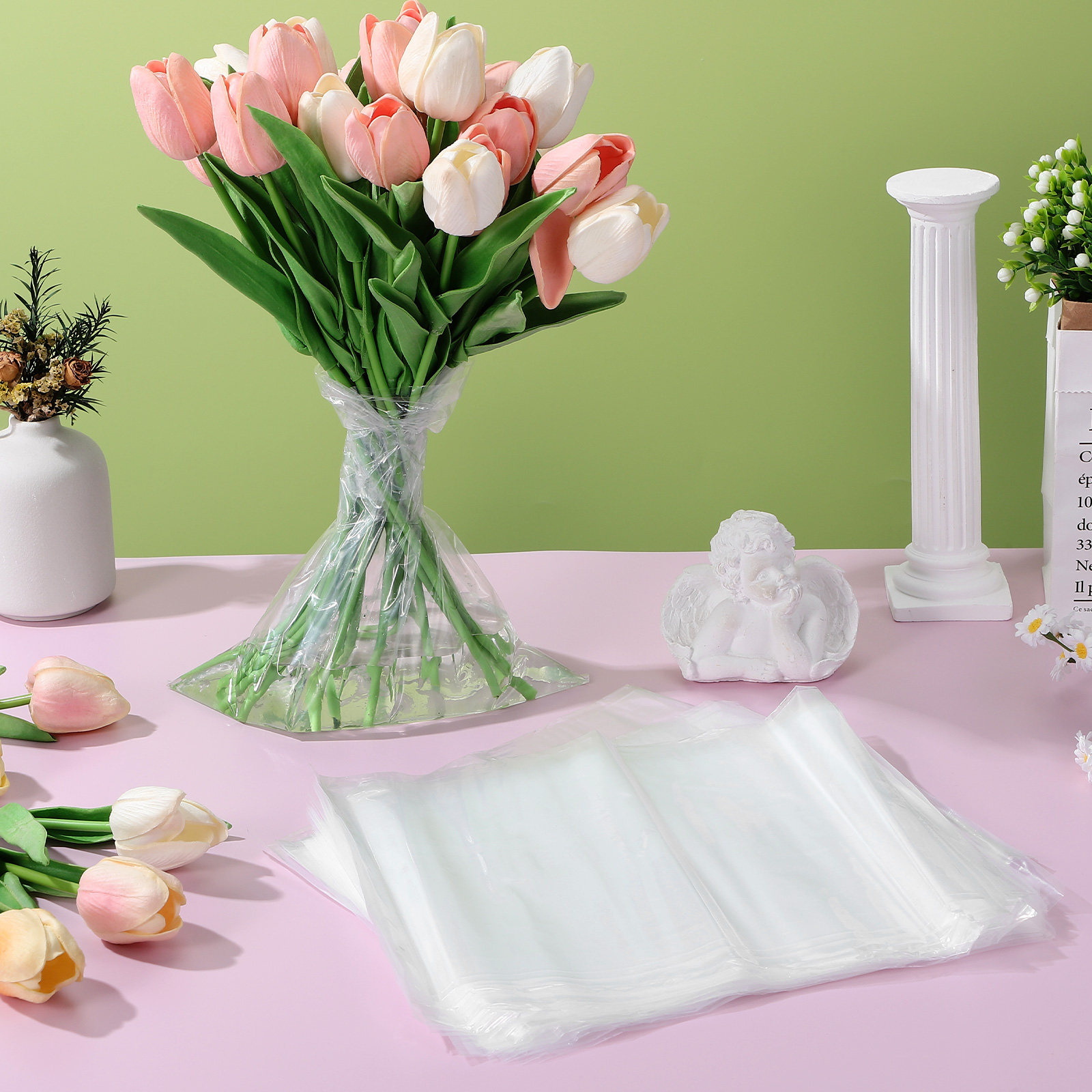 50 個フラワーバッグプラスチック生花栄養バッグ水貯蔵バッグ - Nutrition & Fitness Hub Photos のレビューと価格