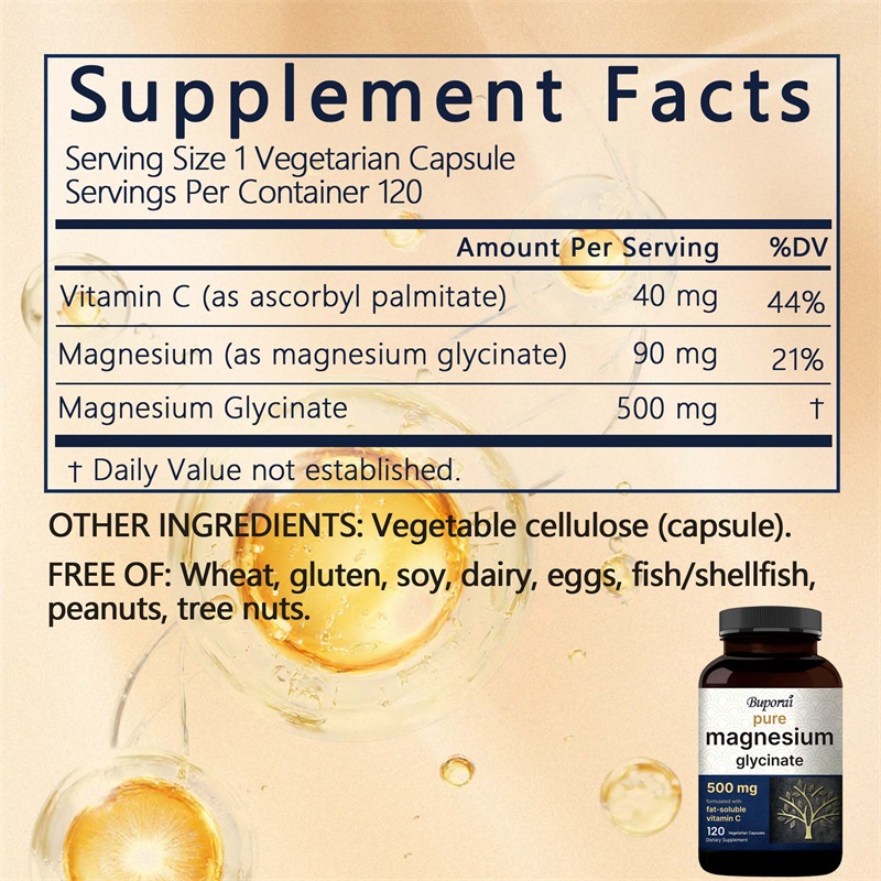 グリシン酸マグネシウムカプセル 500mg - 筋肉の弛緩、 - Magnesium Glycinate Capsule のレビューと価格