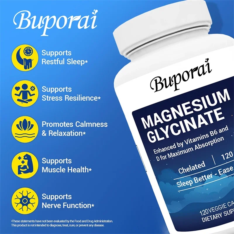 グリシン酸マグネシウム 120mg カプセル 亜鉛 ビタミン - Magnesium Glycinate Capsule のレビューと価格