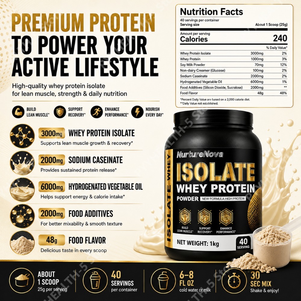 アイソレートホエイプロテインパウダー 1kg 高タンパク質ス - Nutrition For Fitness And Sports のレビューと価格